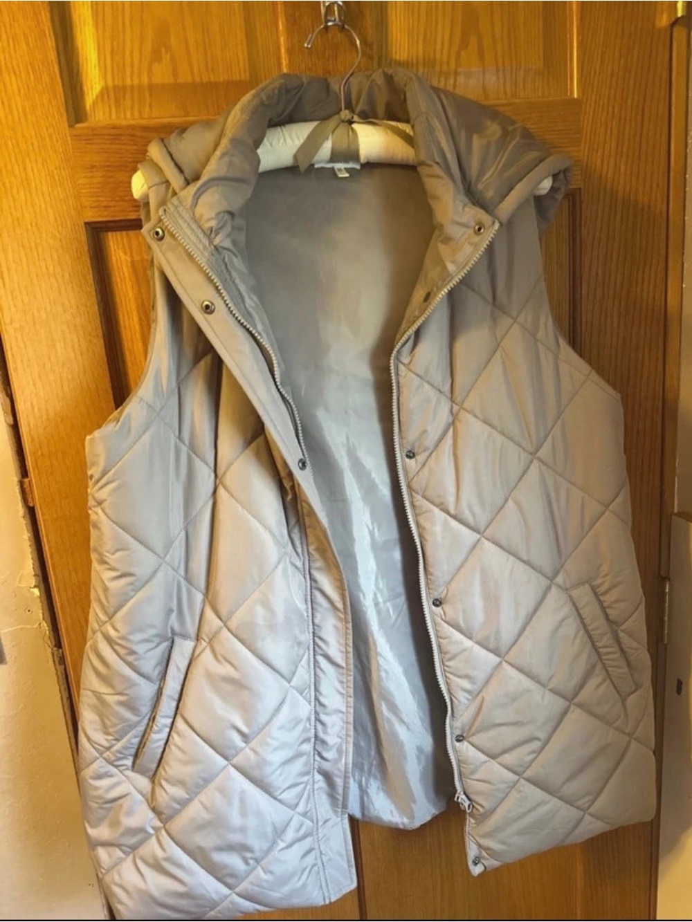 Maurice’s Quilted Hooded Puffer Vest - Light Taupe
